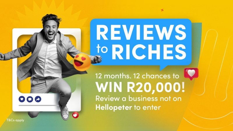 Review a business not on Hellopeter and win