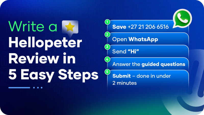 How to write a review using the Hellopeter WhatsApp chatbot in 5 easy steps